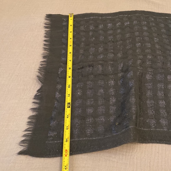 Eileen Fisher Wool Charcoal Scarf with Subtle Sheen. 16” 70” - Picture 5 of 6